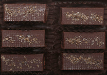 Load image into Gallery viewer, Almond Butter Smoked Sea Salt Dark Chocolate Truffles Award Winning Hearts of 2.4oz 6 pieces per box 