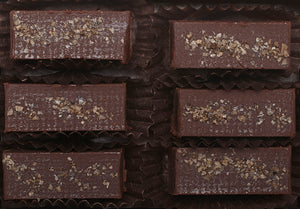 Almond Butter Smoked Sea Salt Dark Chocolate Truffles Award Winning Hearts of 2.4oz 6 pieces per box 